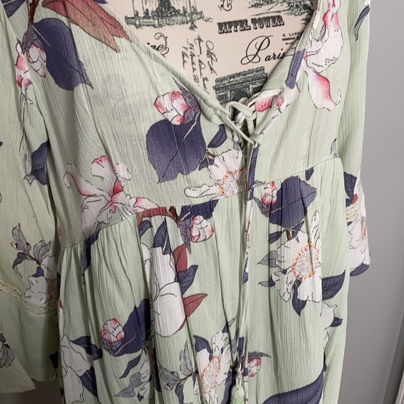 Harlow Mint Green Floral Dress (Small) - Picture 2 of 5